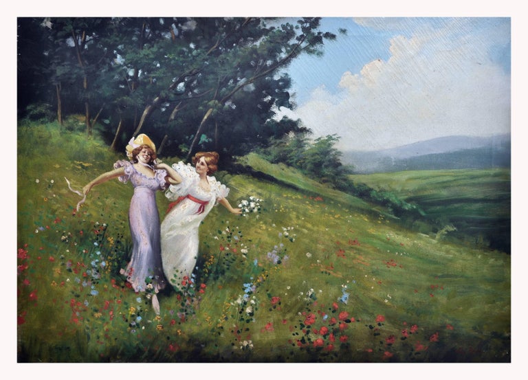 Jean Louis Richard Figurative Painting - IN THE GARDEN