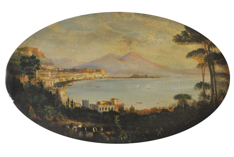 Ettore Ferrante Landscape Painting - VIEW OF NAPLES