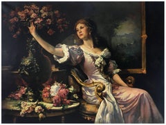 IN ARMCHAIR WITH FLOWERS
