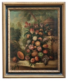 FLOWERS - Lorenzo Renzi - Oil on Canvas Italian Still Life Painting