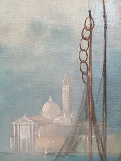 VENEZIA - Nello stile di Canaletto - Olio su tela, dipinto paesaggistico italiano