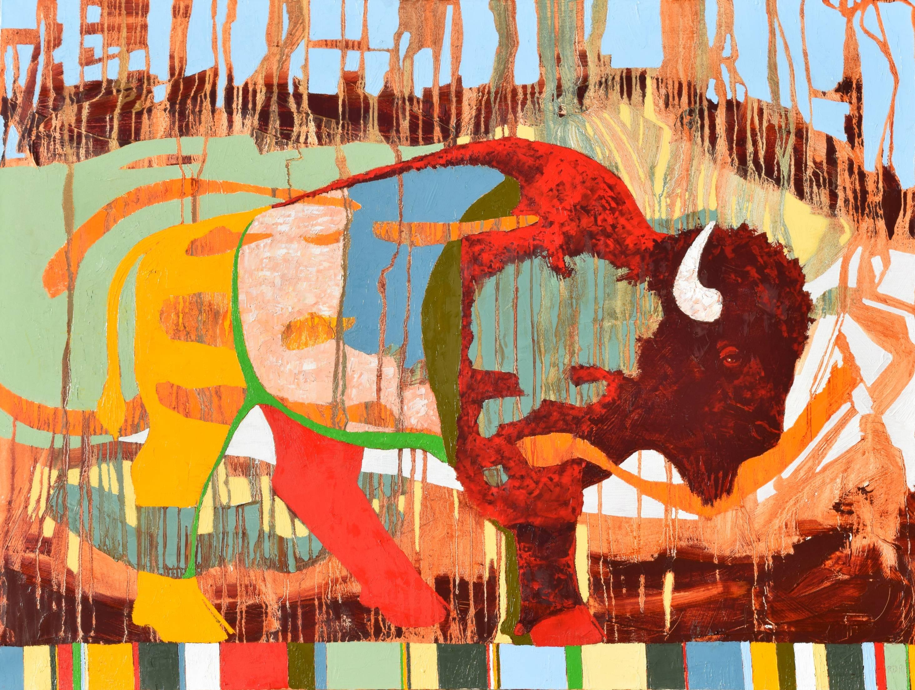 Ron Russon Abstract Painting - Bison Life