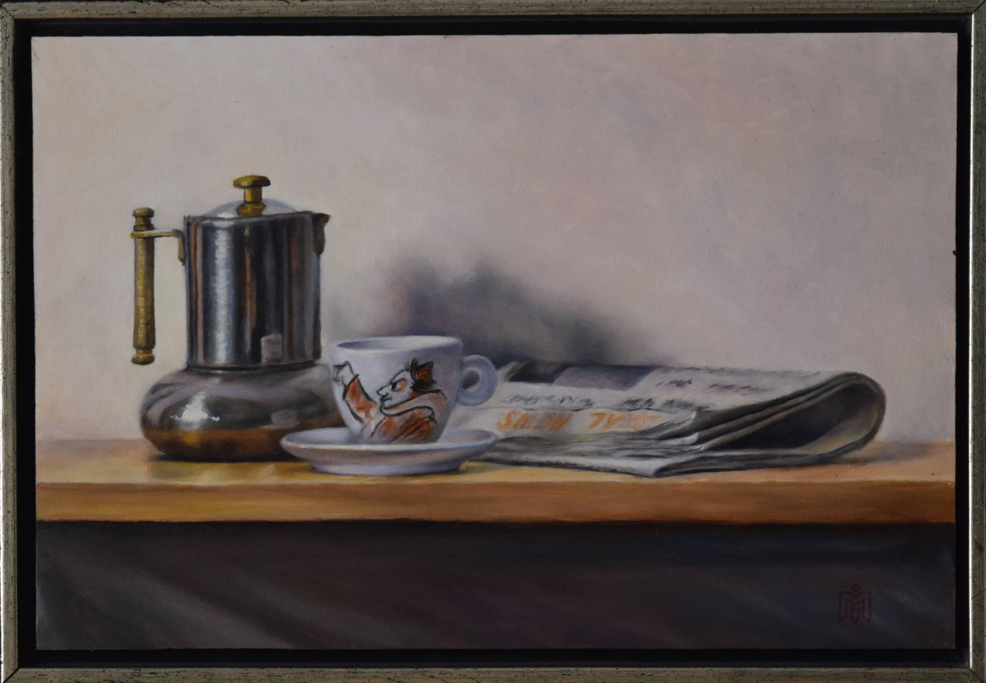 Melissa Imossi Still-Life Painting - Breakfast with Fellini