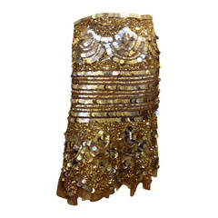 Blumarine Gold Sequin Skirt