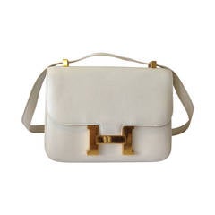 Vintage Hermes Constance Bag In White Box Togo