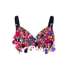 1990s Dolce and Gabbana Beaded Bra and Shirt Set 2