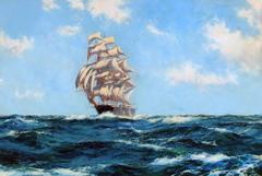 Antique A Westerly Trade Wind – The Boston Clipper "Southern Cross", Oil on Canvas