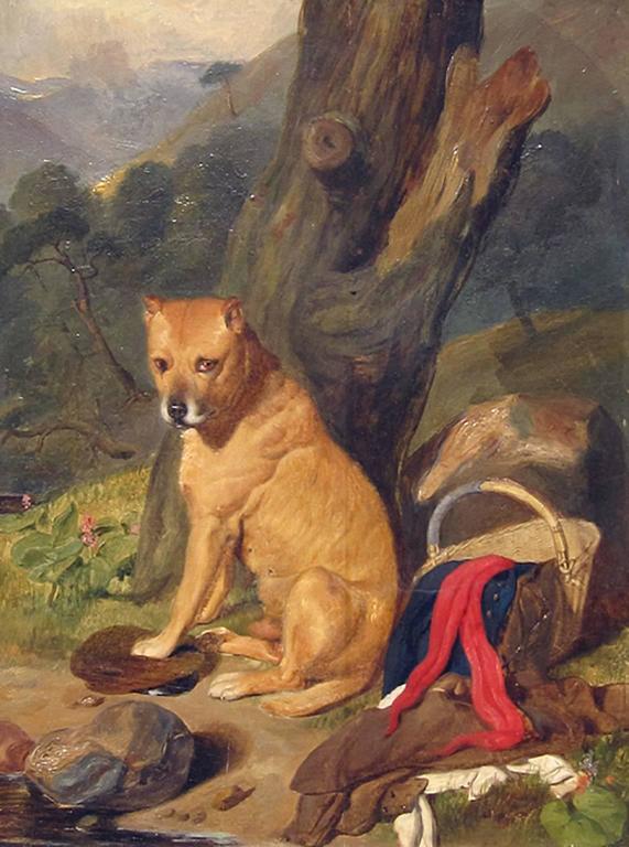 <i></noscript>Waiting for Master,</i> 19th century, by Sir Edwin Landseer and his studio, offered by Mark Murray Fine Paintings