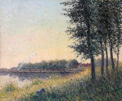 La Seine à Saint-Mammas, Oil on Canvas, Bernhard Klène, Dutch, 1906
