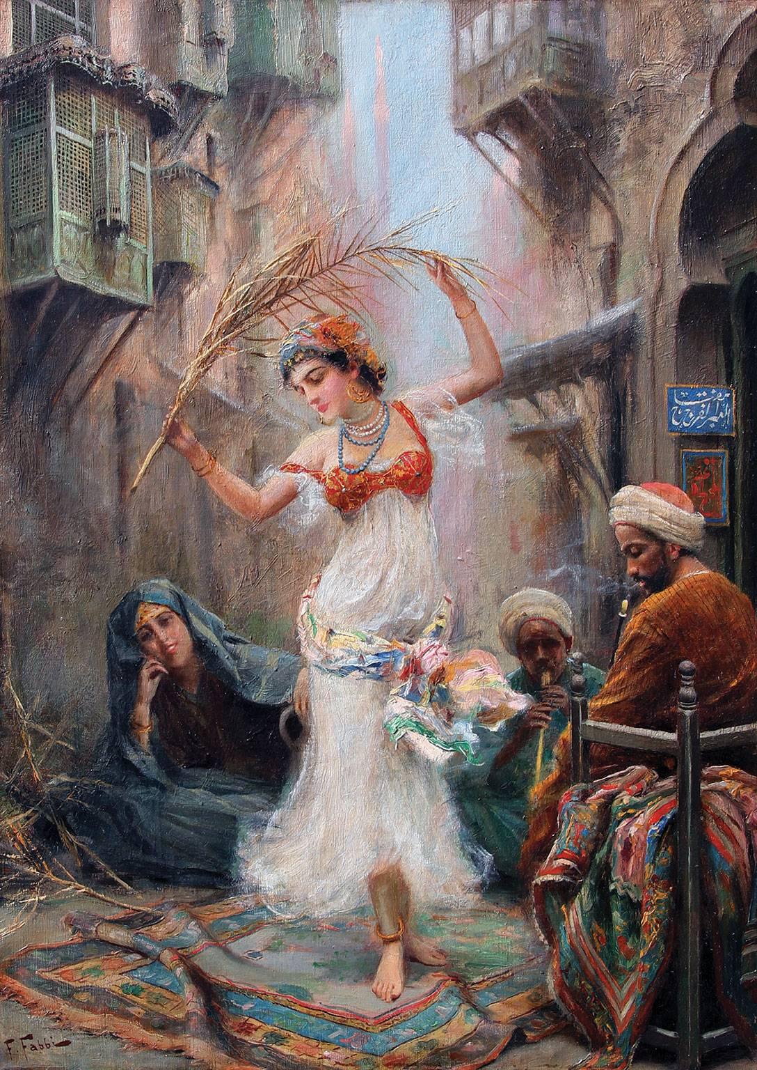 Fabio Fabbi Figurative Painting - An Oriental Dancer, Oil on Canvas, Italian