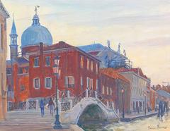 Vintage The Redentore, Venice, Oil on Canvas, Signed Julian Barrow, British