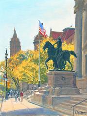Natural History Museum, Central Park West, New York, Oil On Canvas, British