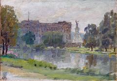 Buckingham Palace, Oil on Canvas, Signed ARB, American