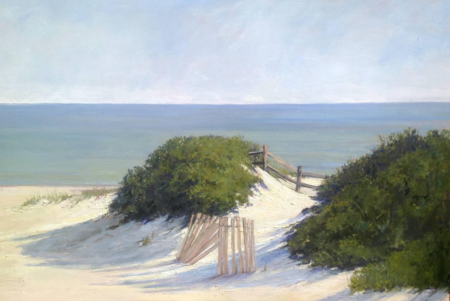 Emily Buchanan Landscape Painting - Steps Beach, Nantucket, Oil on Panel, American Contemporary