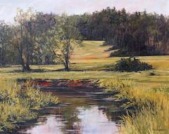 Salmon Kill Creek, Connecticut, Oil on Board, American Contemporary