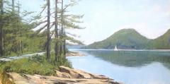 Sargeant Drive, Northeast Harbor, Oil on Panel, American Contemporary