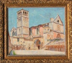 Church of Assisi, Oil on Canvas, French
