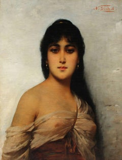 An Oriental Beauty, Oil on Canvas, German