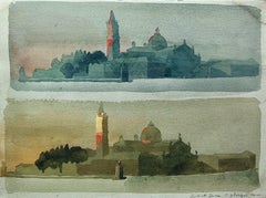 Isola di San Giorgio, Venice, Watercolor and Gouache on Paper, Safet Zec