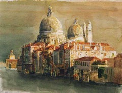 Santa Maria della Salute II, Watercolor on Paper, Venice, Safet Zec, 2000