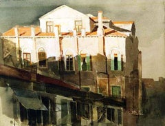Venetian Houses, Watercolor and Gouache on Paper, Venice, Safet Zec 2000