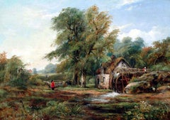 The Watermill, Oil on Canvas, Frederick William Watts, British