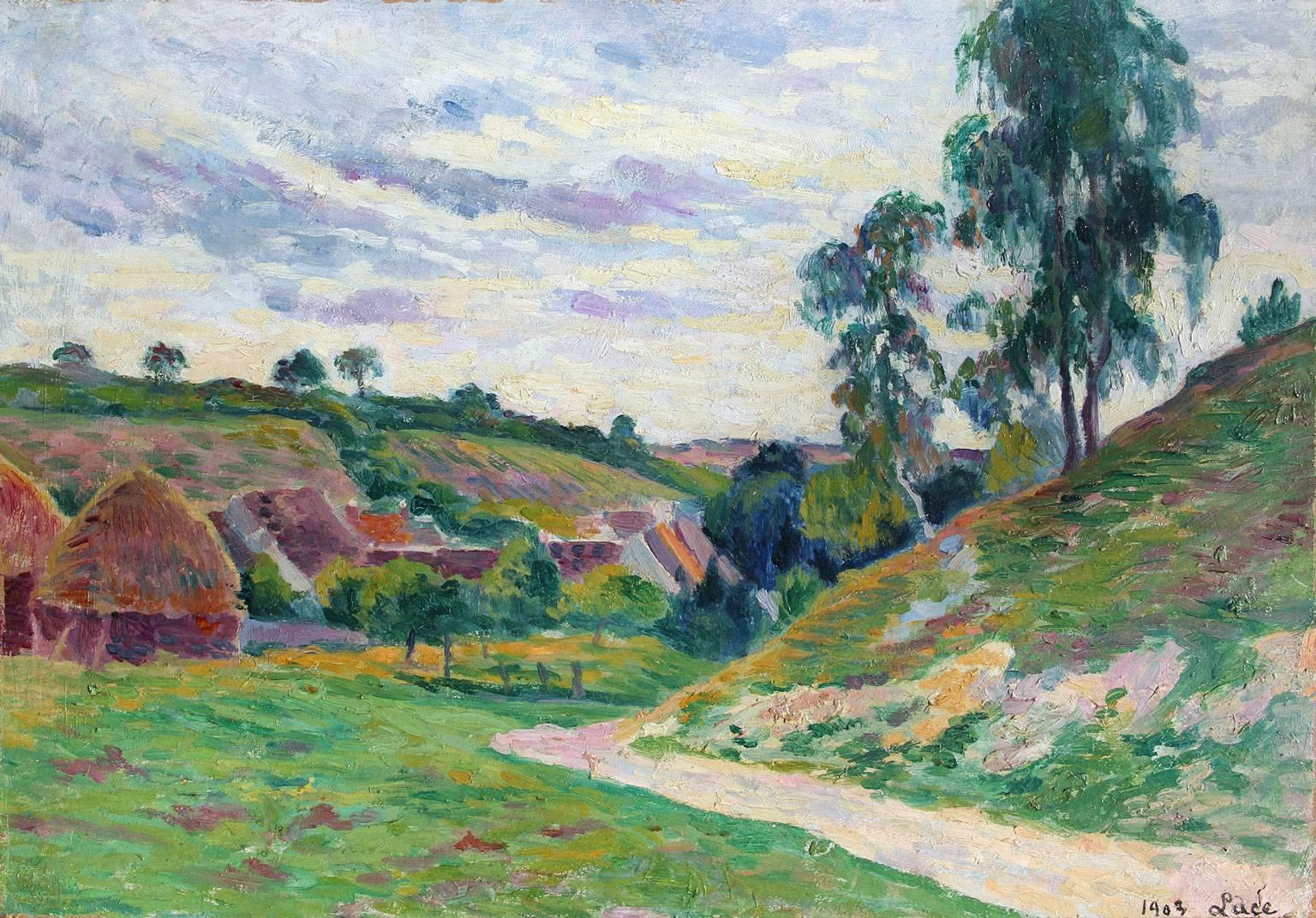 MAXIMILIEN LUCE
French, 1858–1941

Les Meules aux Environs de Moulineux

Signed and dated 1903 Luce
Oil on board
12½ x 18 inches (32 x 46 cm)
Framed: 18½ x 24 inches (47 x 61 cm)

This work will be included in Volume 4 of Denise Bazetoux's