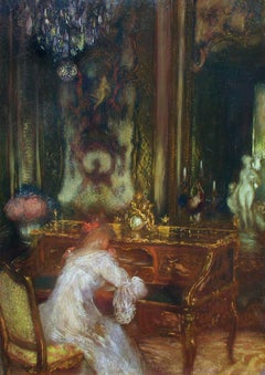 La Lettre, Oil on Cradled Panel, Gaston La Touche, French