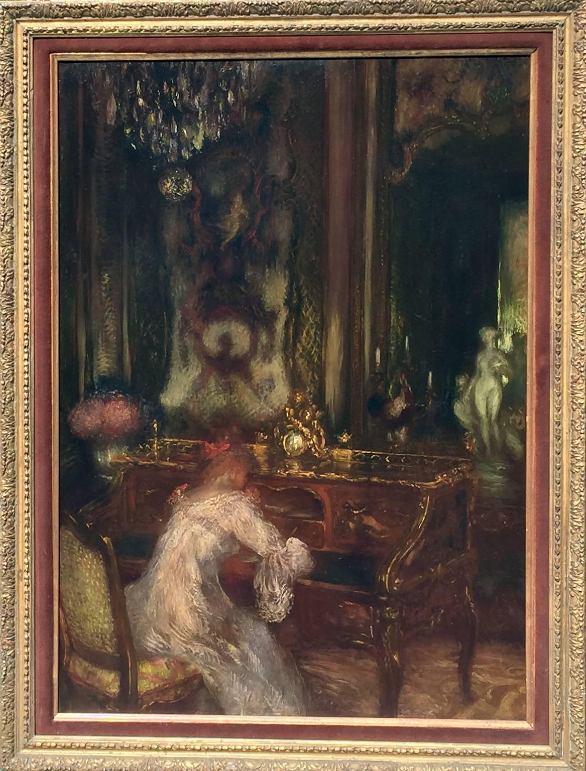 La Lettre, Oil on Cradled Panel, Gaston La Touche, French For Sale 1