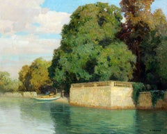 Sommer am Bodensee, Oil on Canvas, Hermann Gohler, German