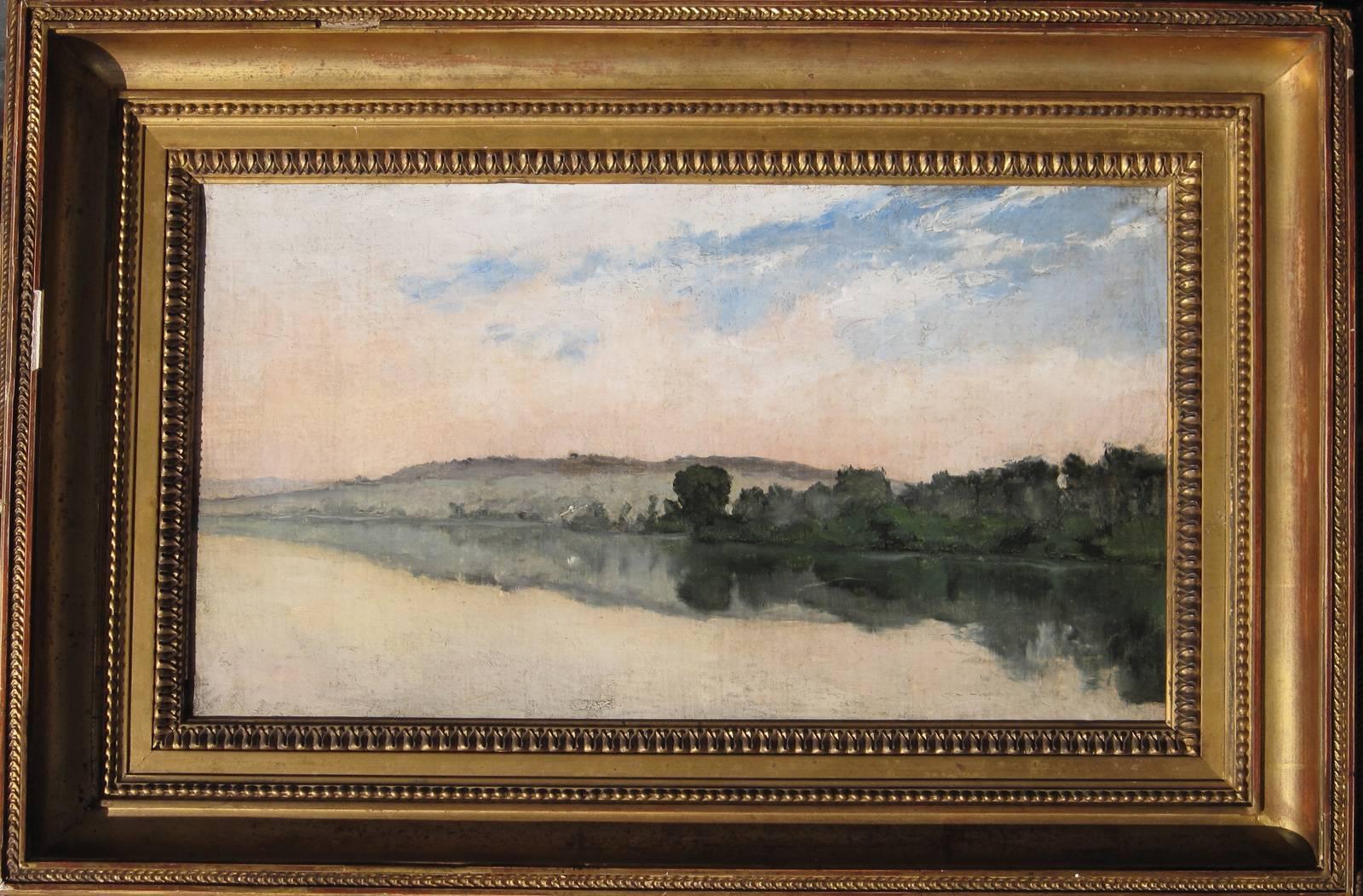 Bords de la Seine - ATTRIBUTED TO RICHARD PARKES BONINGTON  - Painting by Richard Parkes Bonington