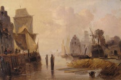 Boats in a Harbor - CIRCLE OF RICHARD PARKES BONINGTON