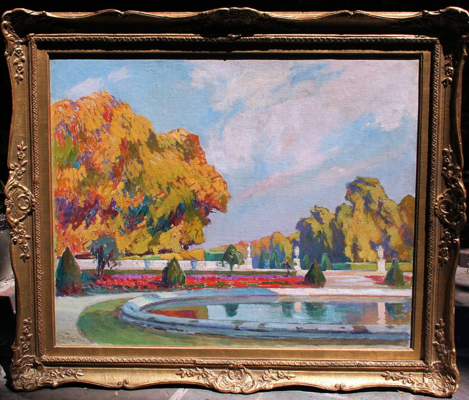 Parc Saint Cloud, Paris - Oil on Canvas - French - Painting by Paul Léon Frequenez
