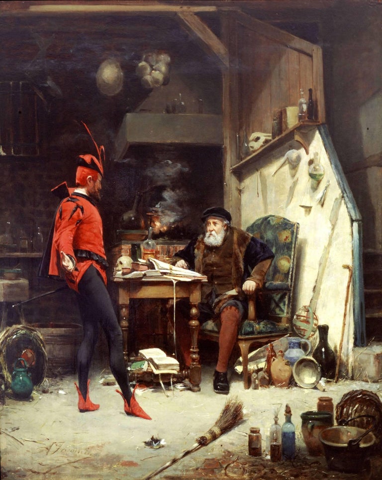 Alfred Jacomin - Faust and Mephistopheles For Sale at 1stDibs | faust ...