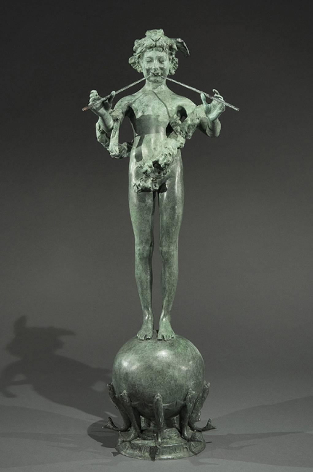 Frederick William MacMonnies Figurative Sculpture - Pan of Rohallion - Frederick MacMonnies - American - 1890 - Bronze