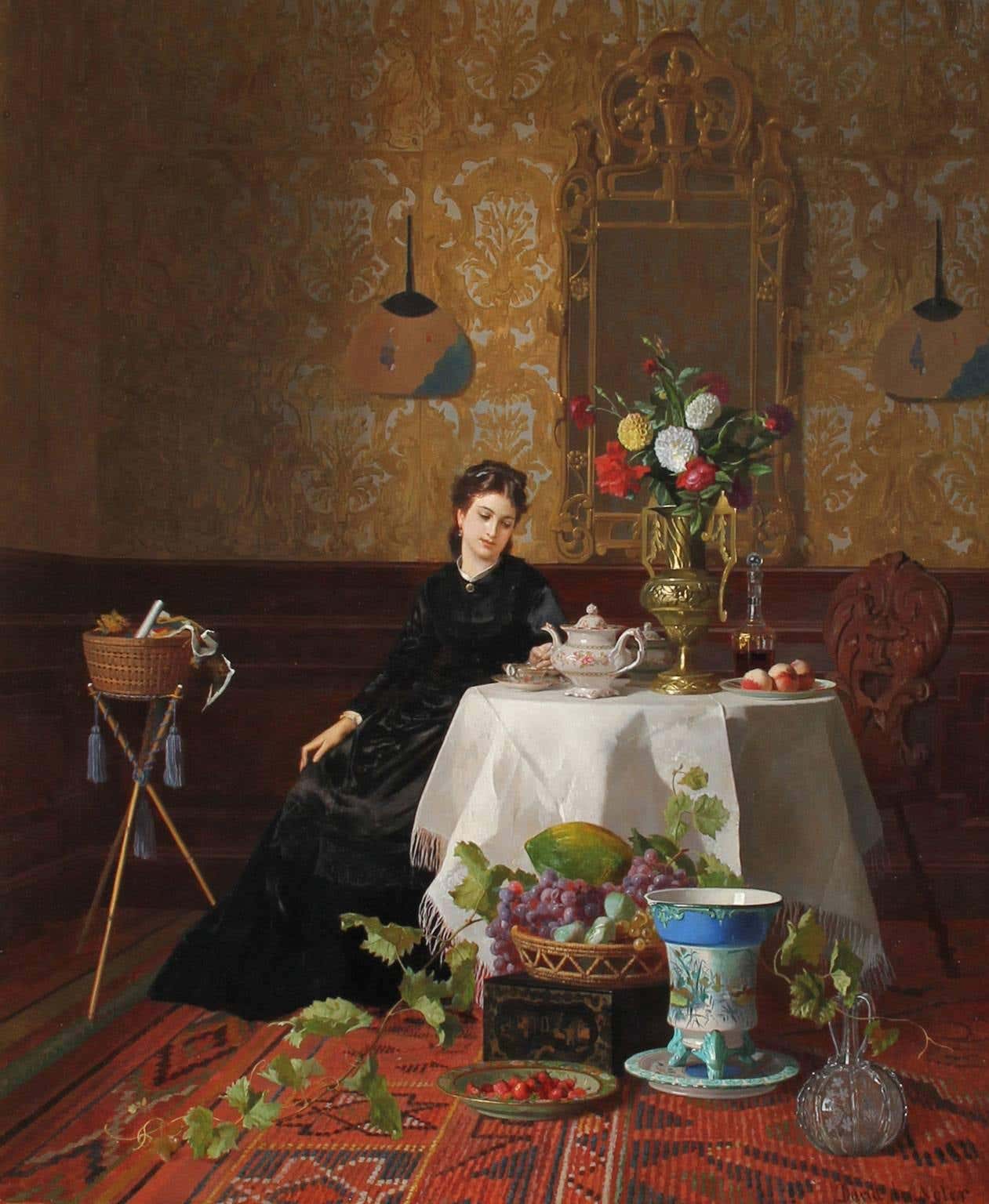 David Emile Joseph de Noter Taking Tea David de Noter Belgian