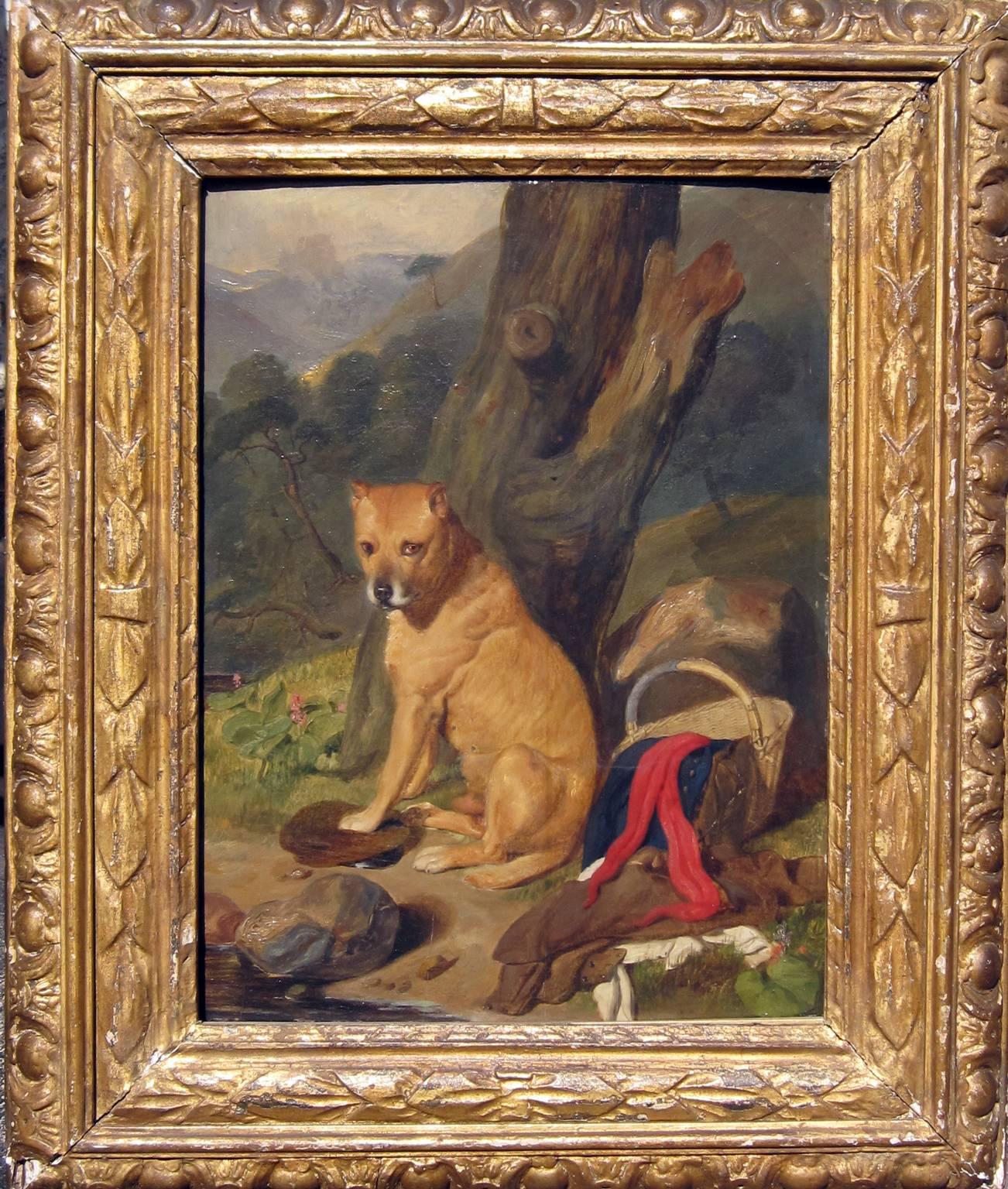 Sir Edwin Landseer and Studio - Waiting For Master, Oil on Panel, British For Sale 1