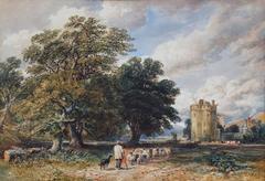 Return of the Flock, Watercolor on Paper, British