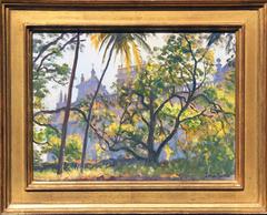 Se Cathedral, Goa, Oil on Canvas, Signed Julian Barrow, British