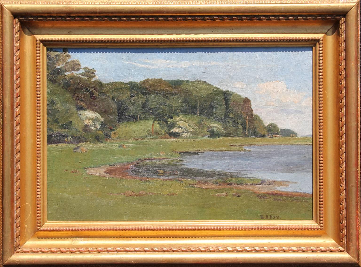 A Summer Landscape, Oil on Canvas, Danish - Painting by Theodor Bernhard Dahl