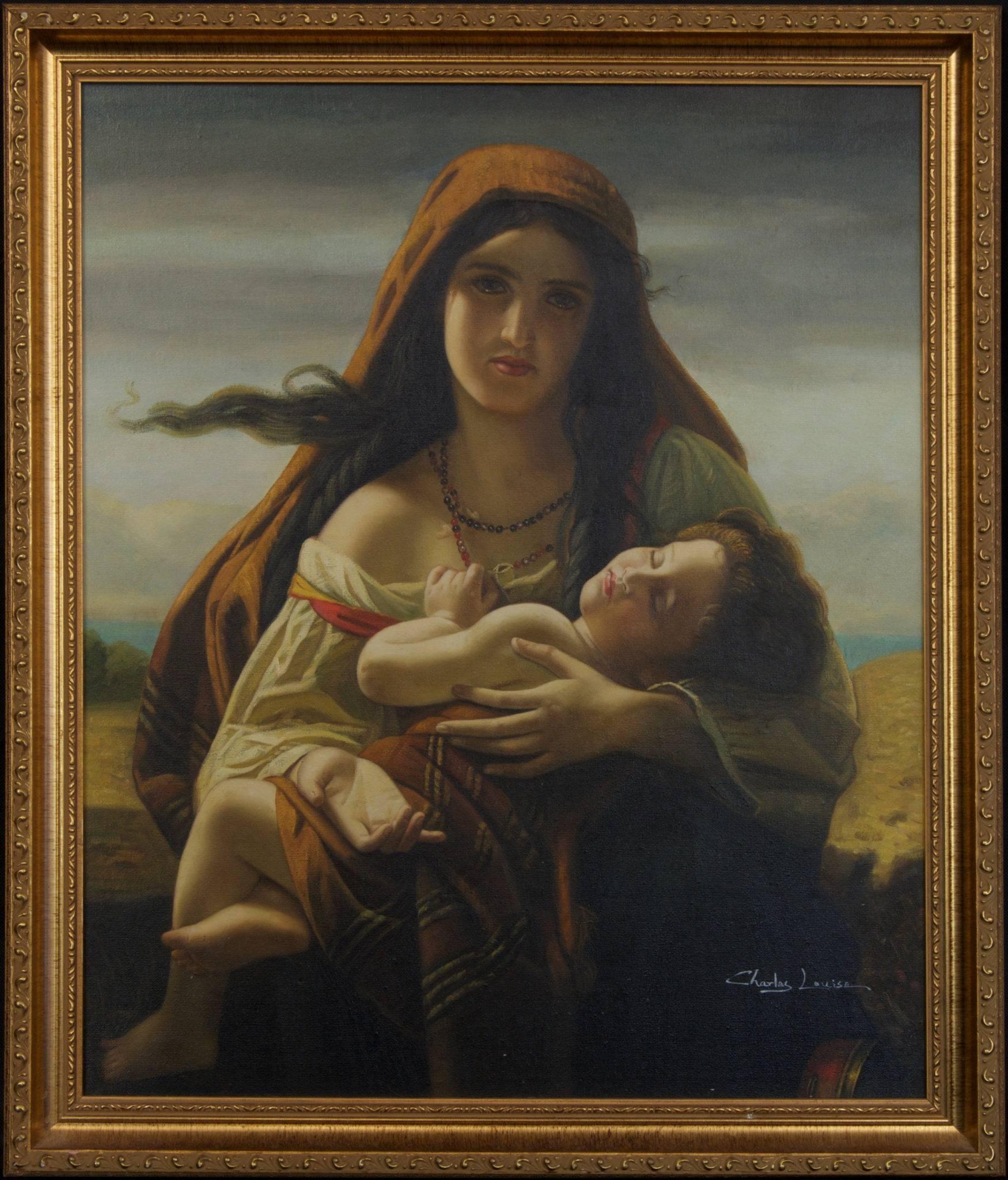 Portrait Painting Charles Lewis Fox - peinture à l'huile du 19ème siècle par Charles Louise Gratia
