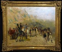 19th Century Oil Painting by Lucien-Pierre Sergent (France) – Napoleon Crossing
