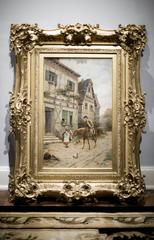 Fantastic 19th Century Picardet Original Oil Painting