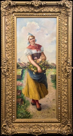 Antique Original Oil Painting – Portrait of a Dutch Girl