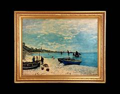 Vintage Claude Monet Reproduction of "The Beach at Sainte-Adresse" Art Chicago