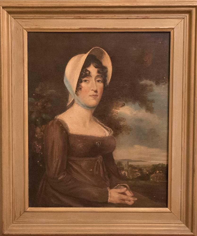 Unknown Portrait Painting - Large 19th Century Oil Painting – Portrait of a Lady