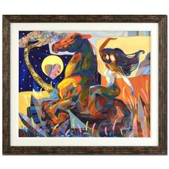 Original Tadeo Oil Painting Entitled  “Cabalgamos Como Uno”