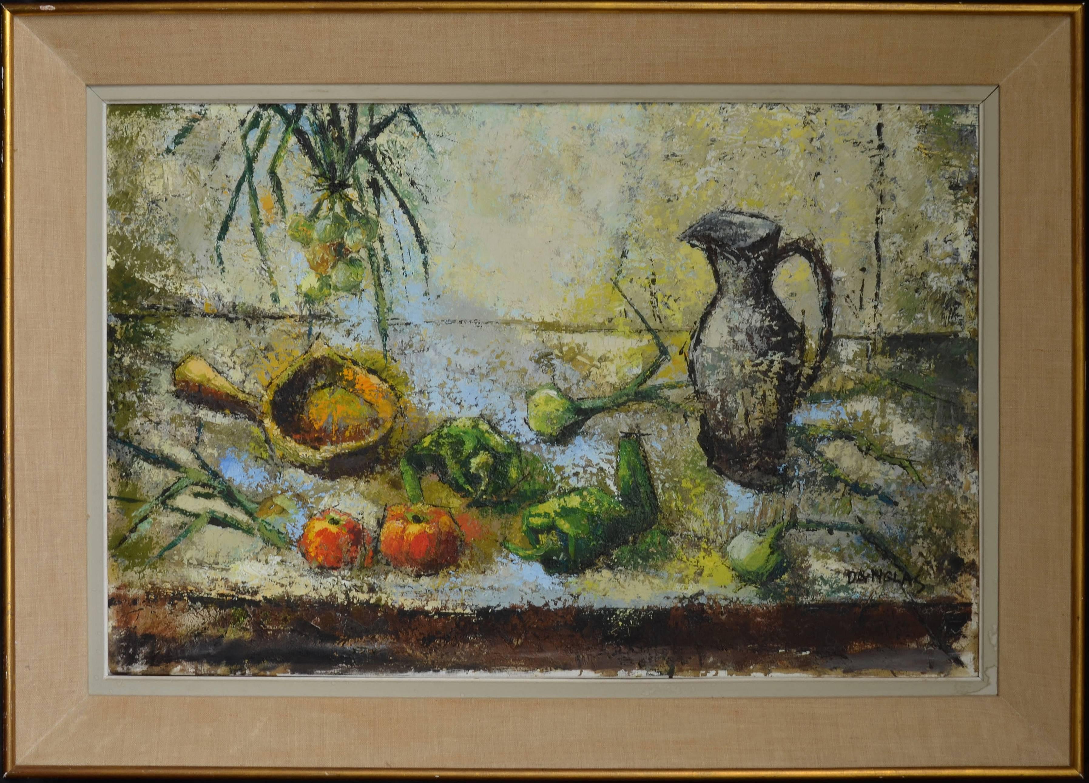 Unknown Still-Life Painting - Stunning Signed Danglas Oil on Canvas