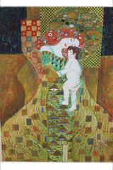 Large Original Oil Painting after Gustav Klimt