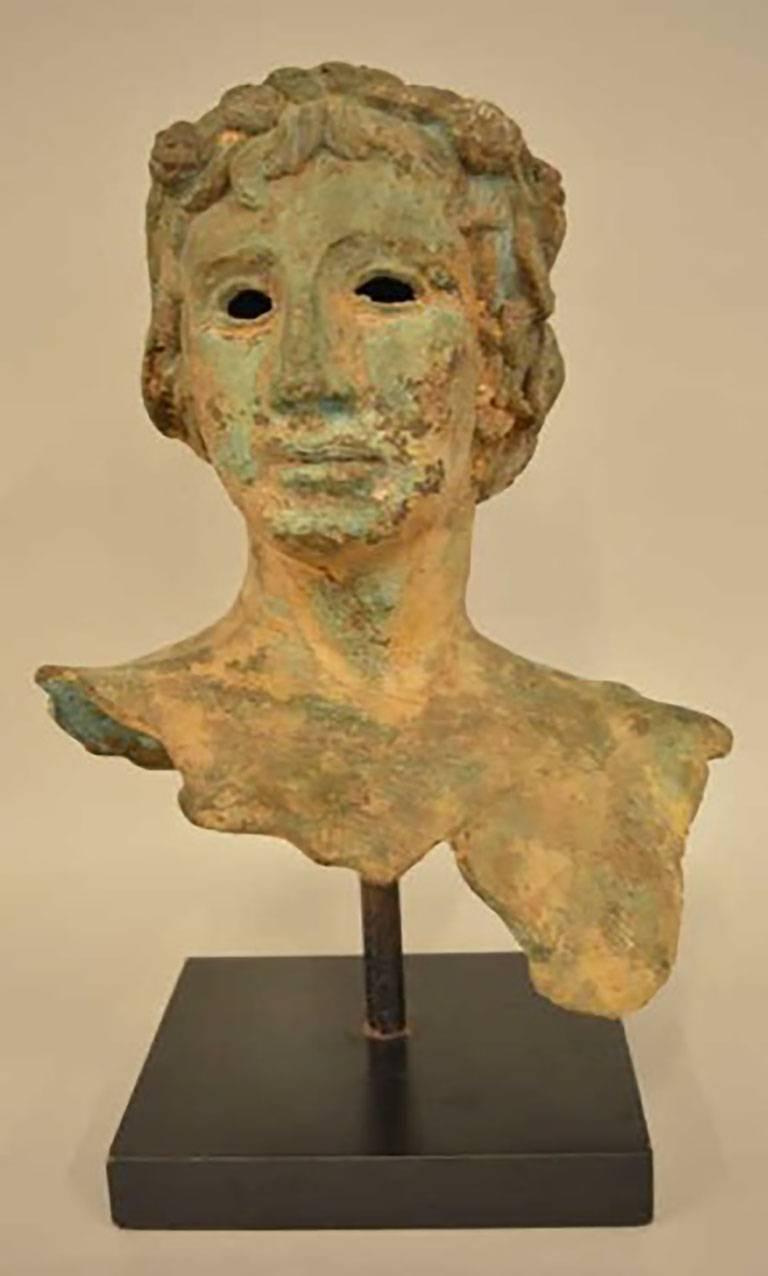 Unknown Figurative Sculpture - Ancient Greek Bronze Sculpture Of Dionysus